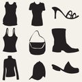 Set of clothes simple vector illustration